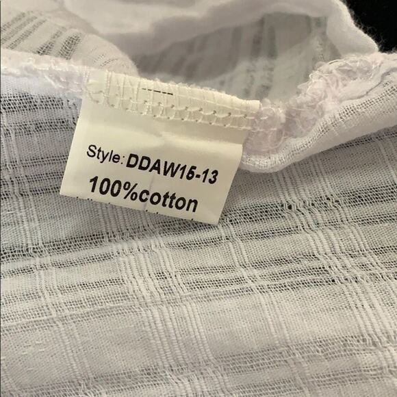 DARAH DAHL WHITE COTTON CROSSOVER BLOUSE‎ S… - Picture 5 of 5